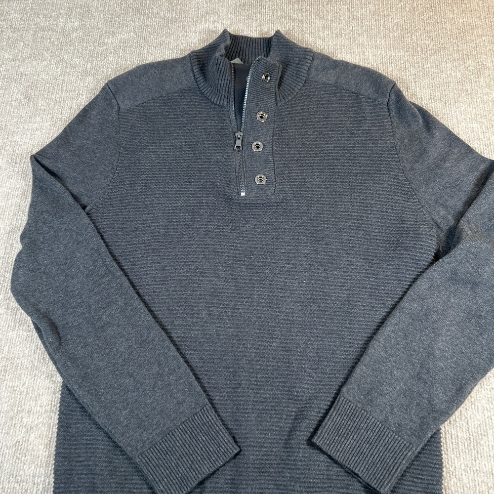 INC International Concepts Men's Charcoal Zip-Up Sweater